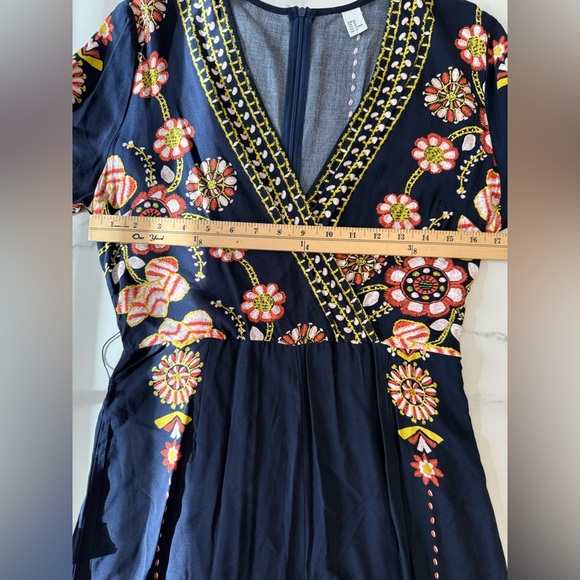 Blue Floral Jumpsuit Medium - Picture 4 of 5